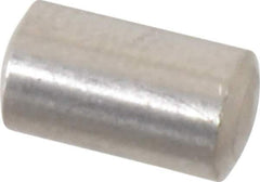 Value Collection - 5mm Diam x 8mm Pin Length 316 Stainless Steel Standard Dowel Pin - Bright Finish, 1 Rounded End - Exact Industrial Supply