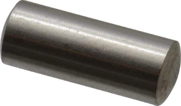 Value Collection - 5mm Diam x 12mm Pin Length 316 Stainless Steel Standard Dowel Pin - Bright Finish, 1 Rounded End - Exact Industrial Supply