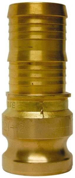 EVER-TITE Coupling Products - 2-1/2" Brass Cam & Groove Suction & Discharge Hose Male Adapter Hose Shank - Part E, 250 Max psi - Exact Industrial Supply