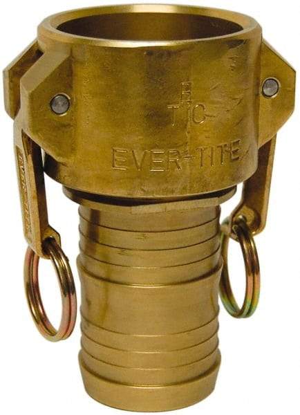 EVER-TITE Coupling Products - 2" Brass Cam & Groove Suction & Discharge Hose Female Coupler Hose Shank - Part C, 350 Max psi - Exact Industrial Supply