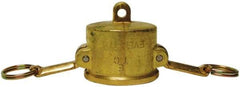 EVER-TITE Coupling Products - 2" Brass Cam & Groove Suction & Discharge Hose Dust Cap For Use with Adapters - Part DC, 350 Max psi - Exact Industrial Supply