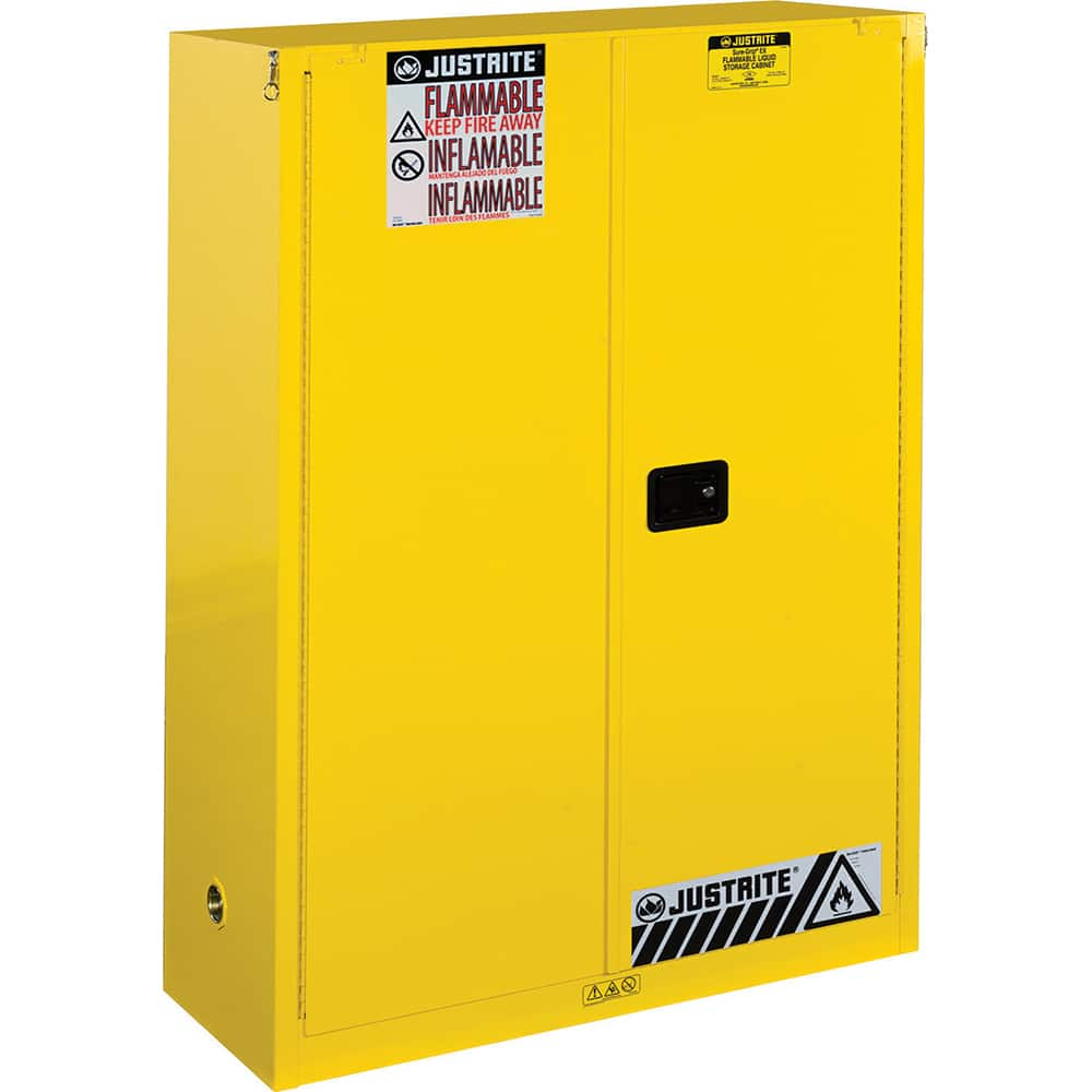 Justrite - 2 Door 5 Shelf 60 Gal Safety Cabinet for Combustible Liquids - Exact Industrial Supply