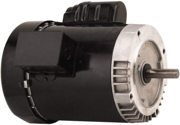 US Motors - 1 Max hp, 1,140 Max RPM, Single Cap Start-Cap Run Electric AC DC Motor - 115/208-230 V Input, Single Phase, 56C Frame, 5/8" Shaft Diam, C-Face Mount, ODP Enclosure - Exact Industrial Supply