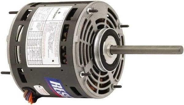 US Motors - 1/2 Max hp, 1,075 Max RPM, Permanent Split Cap Electric AC DC Motor - 208-230 V Input, Single Phase, 48Y Frame, 1/2" Shaft Diam, Stud Mount, TEAO Enclosure - Exact Industrial Supply