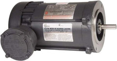 US Motors - 1/3 Max hp, 3,600 Max RPM, Single Cap Start Electric AC DC Motor - 115/208-230 V Input, Single Phase, 56C Frame, 5/8" Shaft Diam, C-Face Mount, TEFC Enclosure - Exact Industrial Supply