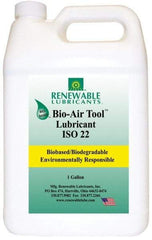 Renewable Lubricants - 1 Gal Bottle, ISO 22, Air Tool Oil - -40°F to 420°, 22.4 Viscosity (cSt) at 40°C, 4.9 Viscosity (cSt) at 100°C, Series Bio-Air - Exact Industrial Supply