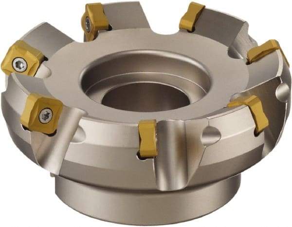 Sumitomo - 5" Cut Diam, 1-1/2" Arbor Hole, 0.314" Max Depth of Cut, 25° Indexable Chamfer & Angle Face Mill - 11 Inserts, SNMT 1205 Insert, Right Hand Cut, Series SumiMill - Exact Industrial Supply
