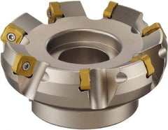 Sumitomo - 4" Cut Diam, 1-1/4" Arbor Hole, 0.314" Max Depth of Cut, 25° Indexable Chamfer & Angle Face Mill - 10 Inserts, SNMT 1205 Insert, Right Hand Cut, Series SumiMill - Exact Industrial Supply