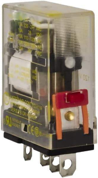 Square D - 1 hp at 240 Volt & 1/2 hp at 120 Volt, Electromechanical Plug-in General Purpose Relay - 12 Amp at 240 VAC, SPDT, 120 VAC at 50/60 Hz - Exact Industrial Supply