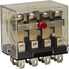 Square D - 1/2 hp at 120 Volt & 3/4 hp at 240 Volt, Electromechanical Plug-in General Purpose Relay - 10 Amp at 250 VAC, 4PDT, 120 VAC at 50/60 Hz - Exact Industrial Supply