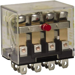 Square D - 1/2 hp at 120 Volt & 3/4 hp at 240 Volt, Electromechanical Plug-in General Purpose Relay - 10 Amp at 250 VAC, 4PDT, 120 VAC at 50/60 Hz - Exact Industrial Supply