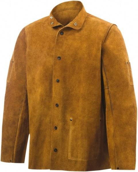 Steiner - Size 6XL Welding Jacket - Brown, Cowhide, Snaps Closure - Exact Industrial Supply