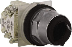 Square D - 30mm Mount Hole, 2 Position, Knob Operated, Selector Switch Only - Black, Maintained (MA), Nonilluminated, NO/NC, Dust, Oil and Watertight - Exact Industrial Supply