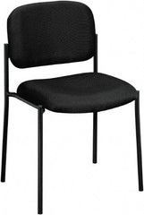 Basyx - Black Fabric Guest Stacker Chair - 21" Wide x 32" High - Exact Industrial Supply
