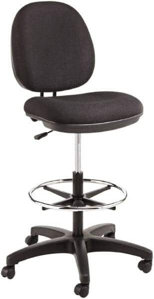 ALERA - 16-3/4 to 18" High Drafting Chair/Stool - 19" Wide x 17" Deep, 100% Acrylic Seat, Black - Exact Industrial Supply