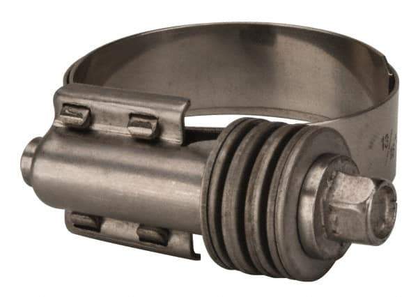 Value Collection - 13/16 to 1-3/4" Hose, 9/16" Wide x 0.6" Thick, Constant Torque Clamp - 13/16 to 1-3/4" Diam, Grade 301 & 410 Stainless Steel Screw - Exact Industrial Supply