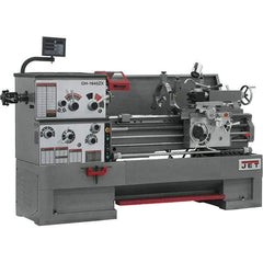 Jet - 16" Swing, 40" Between Centers, 230 Volt, Triple Phase Engine Lathe - 7MT Taper, 7-1/2 hp, 25 to 1,800 RPM, 3-1/8" Bore Diam, 40" Deep x 48" High x 97-1/2" Long - Exact Industrial Supply