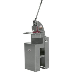 Jet - 6 x 6" Notching Dimension, Metal Notcher - 3/4" Stroke, 16 Gauge Max Mild Steel Capacity, 18 Ton Load Capacity, 22" Table Width x 23.2" Table Depth - Exact Industrial Supply