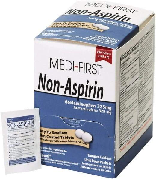 Medique - Original Flavor Medi-First Non-Aspirin Tablets - Headache & Pain Relief - Exact Industrial Supply