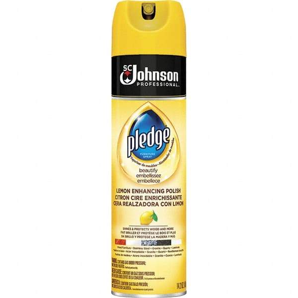 Pledge - 14.2 Fluid Ounce Furniture Polish - Lemon Scent, Aerosol Can - Exact Industrial Supply