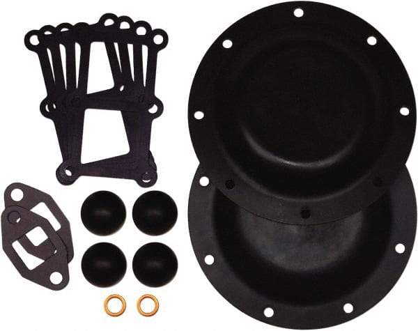 SandPIPER - 1-1/2" Pump, Buna-N Fluid Section Repair Kit - For Use with Diaphragm Pumps - Exact Industrial Supply