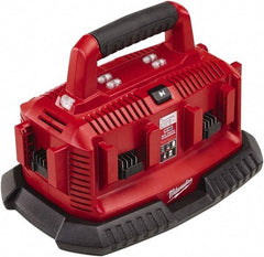Milwaukee Tool - 18 Volt, 6 Battery Lithium-Ion Power Tool Charger - 30 min to 1 hr to Charge, Pass Through Plug Power Source - Exact Industrial Supply
