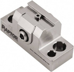 Raptor Workholding - 1-1/4" High x 1" Wide x 2-1/2" Long Dovetail Vise - 3/8" Jaw Opening Capacity, 1/8" High x 1-1/4" Wide Jaw, For 4 & 5 Axis Workholding Systems - Exact Industrial Supply