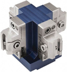 Raptor Workholding - 3.13" High x 4-1/2" Wide x 4-1/2" Long Dovetail Vise - 3/8" Jaw Opening Capacity, 1/8" High x 1-1/4" Wide Jaw, For 4 & 5 Axis Workholding Systems - Exact Industrial Supply