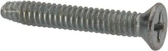 Value Collection - #10-24 UNC Thread, 1-1/4" OAL, #2 Phillips Drive Steel Thread Cutting Screw - Flat Head, Grade 1016-1024, Point Type F, Zinc-Plated Finish - Exact Industrial Supply
