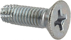 Value Collection - #10-32 UNF Thread, 5/8" OAL, #2 Phillips Drive Steel Thread Cutting Screw - Flat Head, Grade 1016-1024, Point Type F, Zinc-Plated Finish - Exact Industrial Supply
