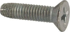 Value Collection - #10-32 UNF Thread, 3/4" OAL, #2 Phillips Drive Steel Thread Cutting Screw - Flat Head, Grade 1016-1024, Point Type F, Zinc-Plated Finish - Exact Industrial Supply
