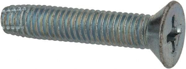 Value Collection - #10-32 UNF Thread, 1" OAL, #2 Phillips Drive Steel Thread Cutting Screw - Flat Head, Grade 1016-1024, Point Type F, Zinc-Plated Finish - Exact Industrial Supply