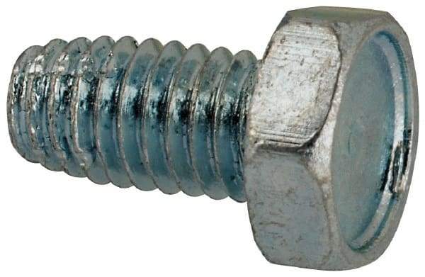 Value Collection - #10-32 UNF Thread, 3/8" Length Under Head, Hex Drive Steel Thread Cutting Screw - Hex Head, Grade 1016-1024, Point Type F, Zinc-Plated Finish - Exact Industrial Supply