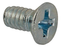 Value Collection - #2-56 UNC, 3/16" OAL Phillips Drive Machine Screw - Flat Head, Grade J82 Steel, Zinc-Plated Finish, Without Washer - Exact Industrial Supply