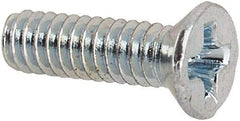 Value Collection - #2-56 UNC, 5/16" OAL Phillips Drive Machine Screw - Flat Head, Grade J82 Steel, Zinc-Plated Finish, Without Washer - Exact Industrial Supply