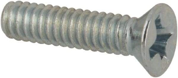 Value Collection - #2-56 UNC, 3/8" OAL Phillips Drive Machine Screw - Flat Head, Grade J82 Steel, Zinc-Plated Finish, Without Washer - Exact Industrial Supply