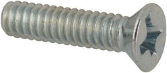 Value Collection - #2-56 UNC, 3/8" OAL Phillips Drive Machine Screw - Flat Head, Grade J82 Steel, Zinc-Plated Finish, Without Washer - Exact Industrial Supply