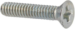 Value Collection - #2-56 UNC, 7/16" OAL Phillips Drive Machine Screw - Flat Head, Grade J82 Steel, Zinc-Plated Finish, Without Washer - Exact Industrial Supply
