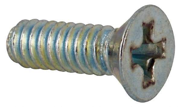 Value Collection - #3-48 UNC, 5/16" OAL Phillips Drive Machine Screw - Flat Head, Grade J82 Steel, Zinc-Plated Finish, Without Washer - Exact Industrial Supply