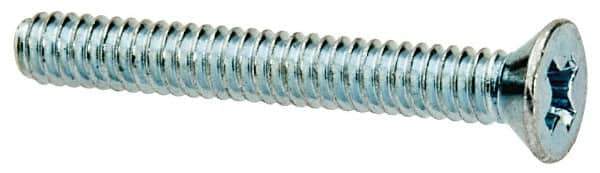 Value Collection - #3-48 UNC, 3/4" OAL Phillips Drive Machine Screw - Flat Head, Grade J82 Steel, Zinc-Plated Finish, Without Washer - Exact Industrial Supply