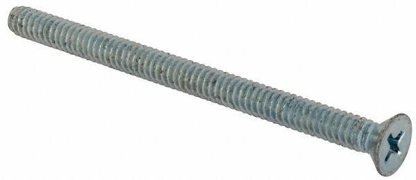 Value Collection - #10-24 UNC, 2-3/4" OAL Phillips Drive Machine Screw - Flat Head, Grade J82 Steel, Zinc-Plated Finish, Without Washer - Exact Industrial Supply