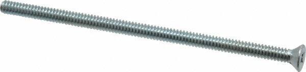 Value Collection - #10-24 UNC, 4" OAL Phillips Drive Machine Screw - Flat Head, Grade J82 Steel, Zinc-Plated Finish, Without Washer - Exact Industrial Supply