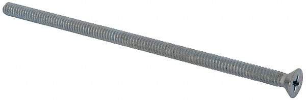 Value Collection - #10-24 UNC, 4-1/2" OAL Phillips Drive Machine Screw - Flat Head, Grade J82 Steel, Zinc-Plated Finish, Without Washer - Exact Industrial Supply