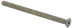Value Collection - #10-32 UNF, 3" OAL Phillips Drive Machine Screw - Flat Head, Grade J82 Steel, Zinc-Plated Finish, Without Washer - Exact Industrial Supply
