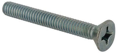 Value Collection - #12-24 UNC, 1-3/4" OAL Phillips Drive Machine Screw - Flat Head, Grade J82 Steel, Zinc-Plated Finish, Without Washer - Exact Industrial Supply