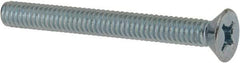 Value Collection - #12-24 UNC, 2" OAL Phillips Drive Machine Screw - Flat Head, Grade J82 Steel, Zinc-Plated Finish, Without Washer - Exact Industrial Supply