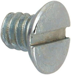 Value Collection - #2-56 UNC, 1/8" OAL Slotted Drive Machine Screw - Flat Undercut Head, Grade J82 Steel, Zinc-Plated Finish, Without Washer - Exact Industrial Supply