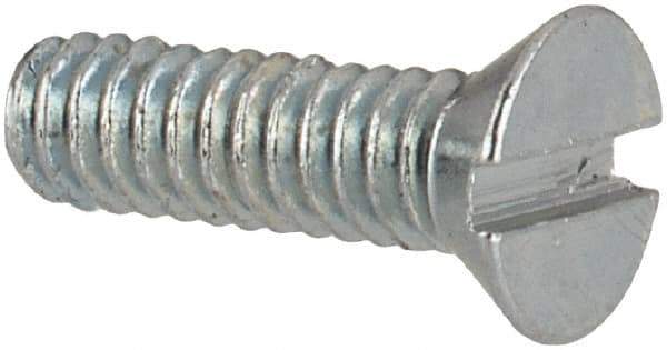 Value Collection - #2-56 UNC, 5/16" OAL Slotted Drive Machine Screw - Flat Head, Grade J82 Steel, Zinc-Plated Finish, Without Washer - Exact Industrial Supply