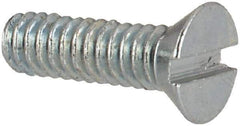 Value Collection - #2-56 UNC, 5/16" OAL Slotted Drive Machine Screw - Flat Head, Grade J82 Steel, Zinc-Plated Finish, Without Washer - Exact Industrial Supply