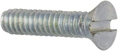 Value Collection - #2-56 UNC, 3/8" OAL Slotted Drive Machine Screw - Flat Head, Grade J82 Steel, Zinc-Plated Finish, Without Washer - Exact Industrial Supply